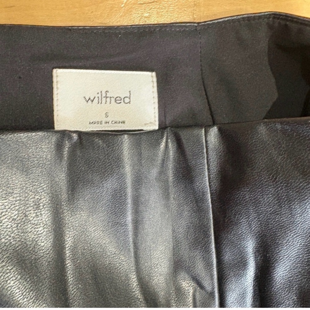 Wilfred Black Leather Skirt